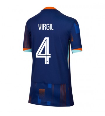 Holland Virgil van Dijk #4 Udebanetrøje Dame EM 2024 Kort ærmer